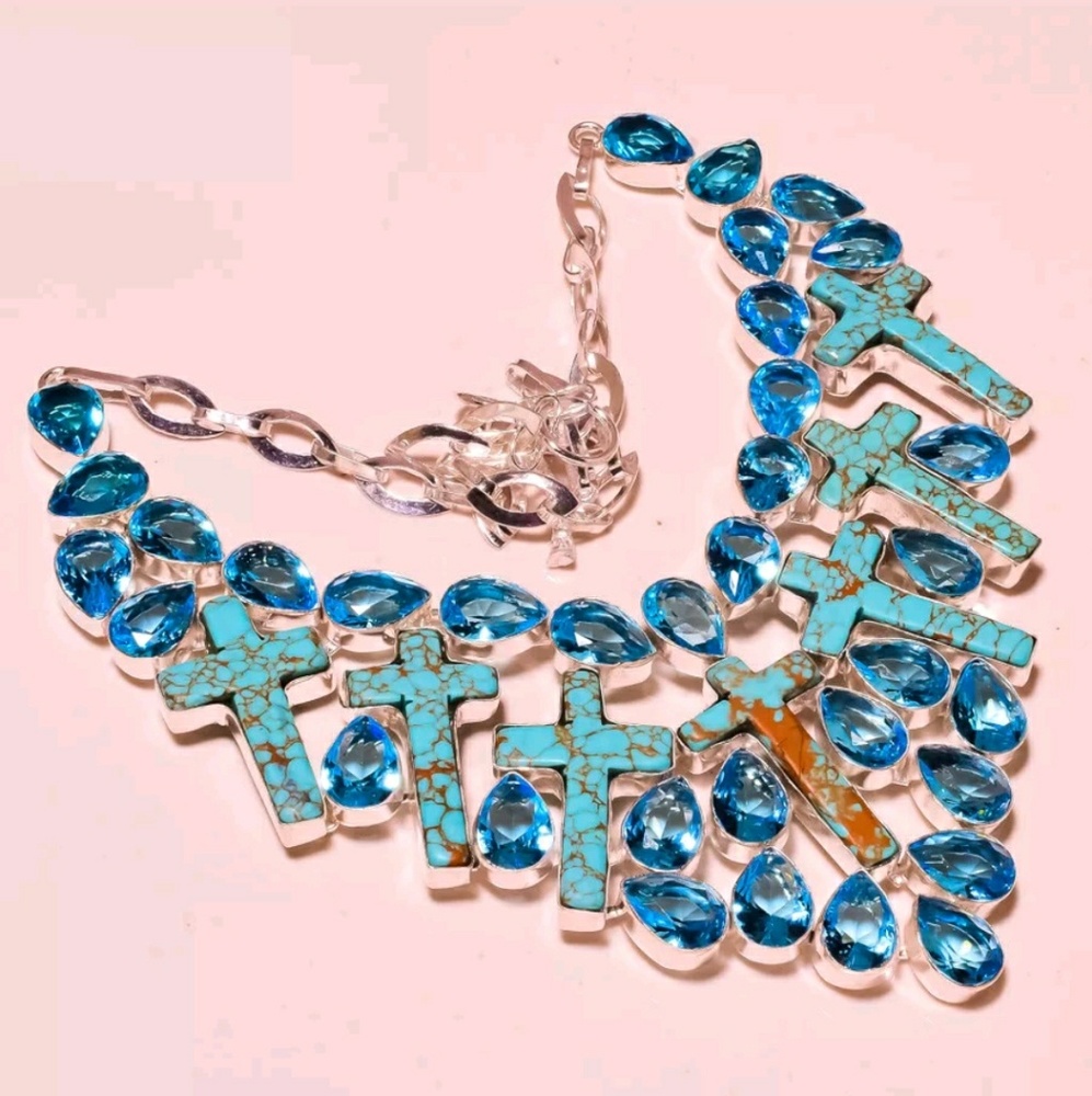 ❌SOLDSanta Rosa Turquoise Sterling Silver Necklace - Picture 7 of 8
